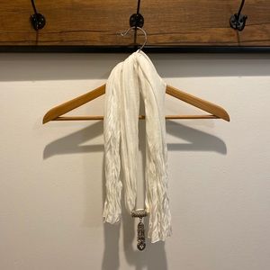 White jeweled scarf